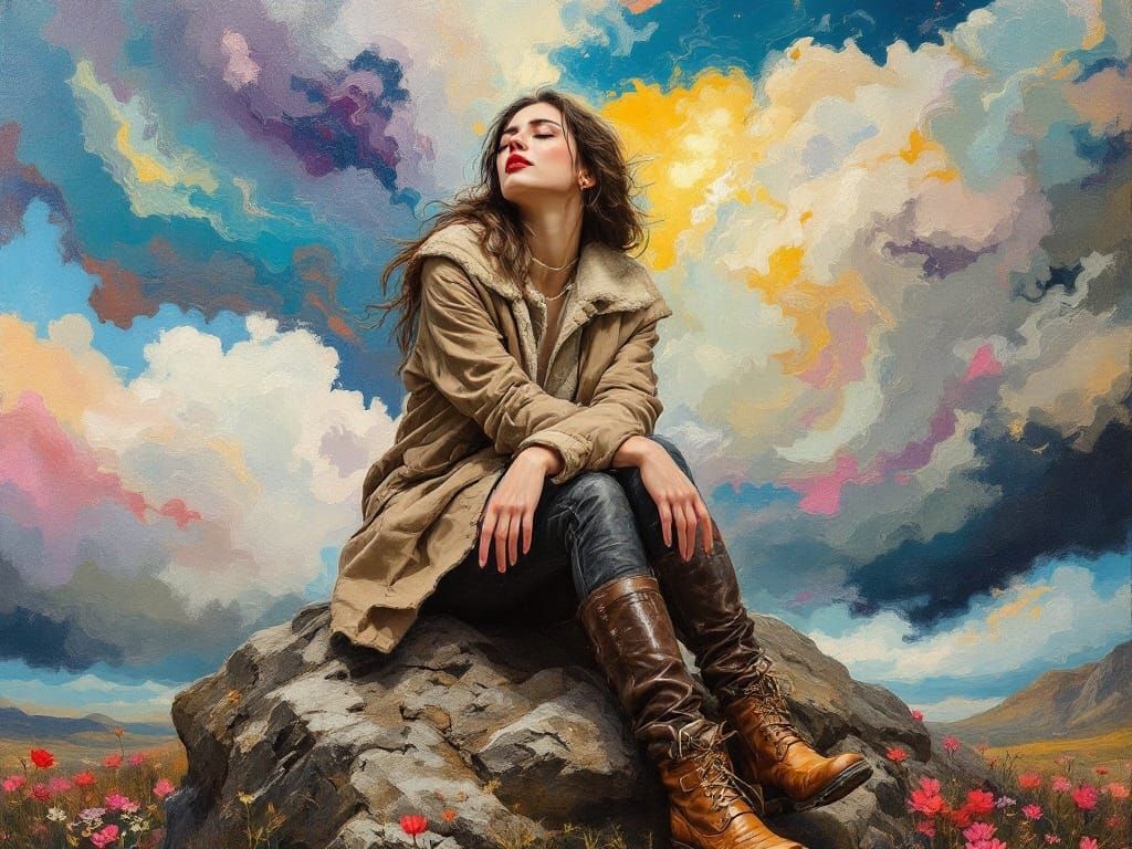 Emotional Portrait in Whimsical Winter Wonderland