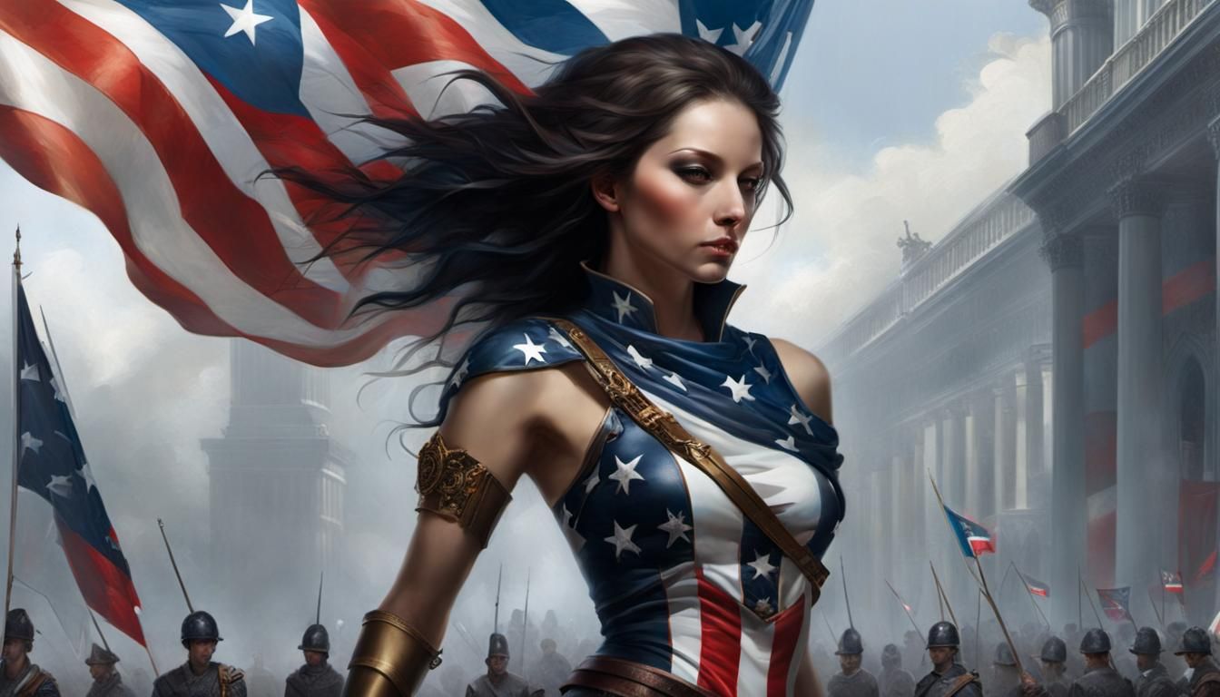 Abstract Flag Waving: Stripes of Freedom