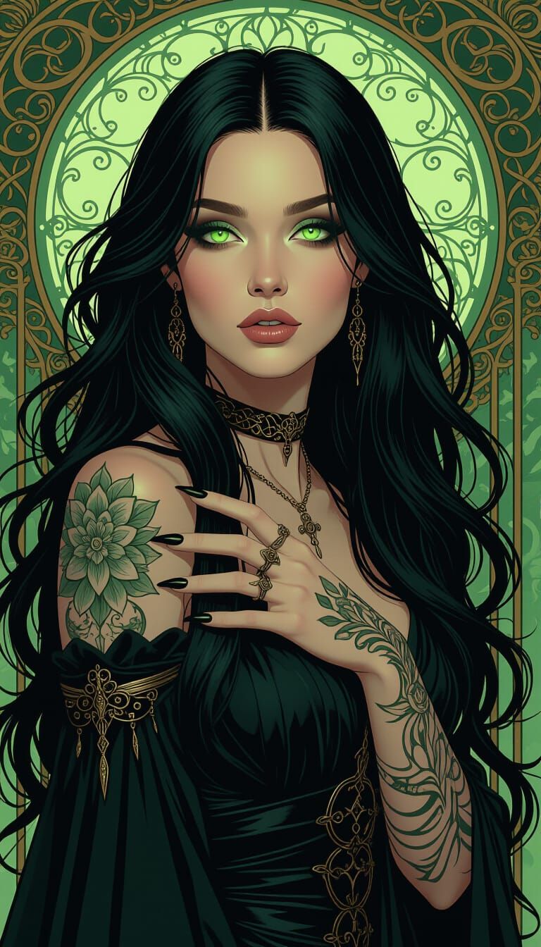 Ethereal Necromantic Queen in Dark Fantasy Style