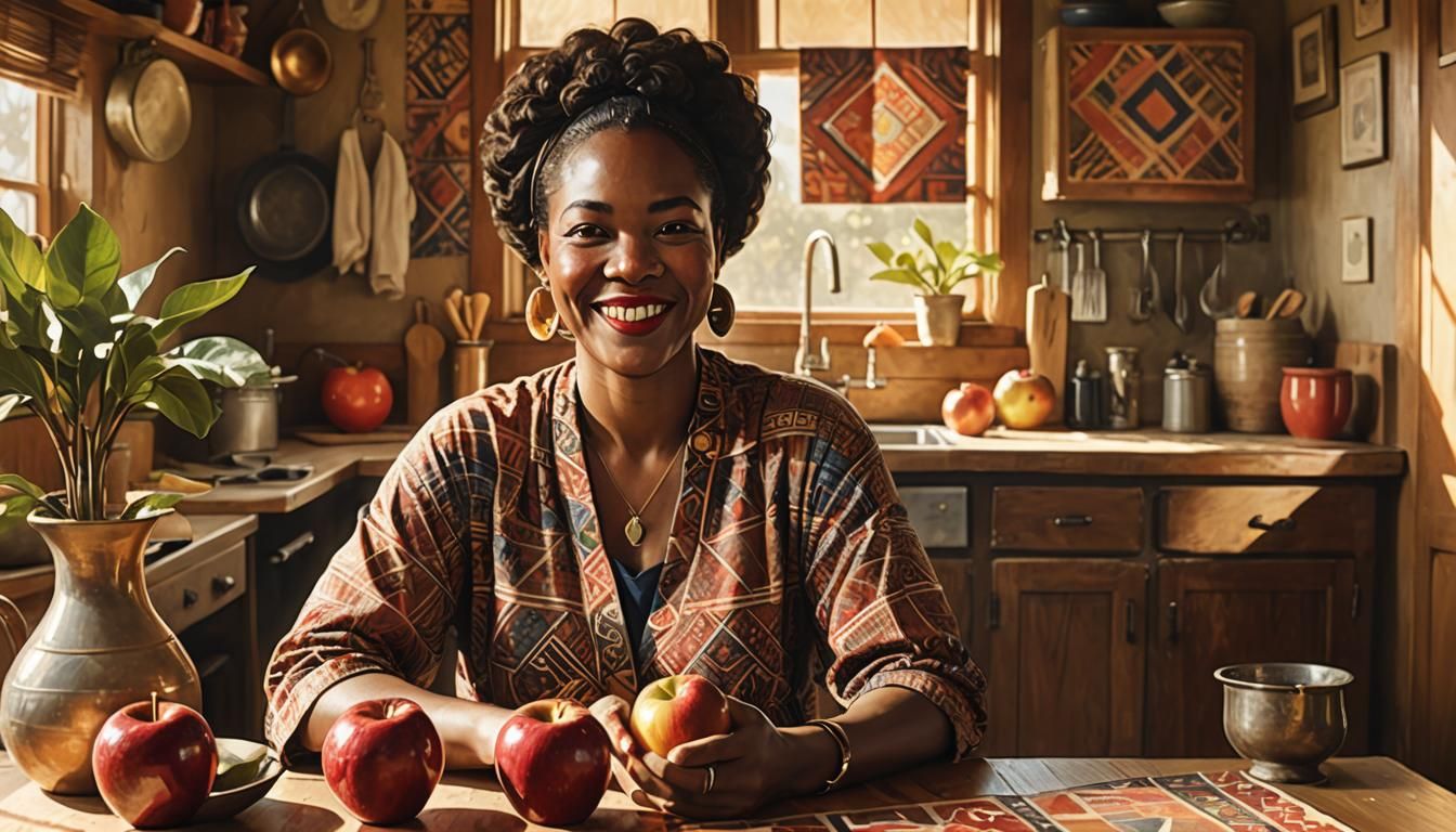 Black Woman in Sunlight, Harlem Renaissance Style