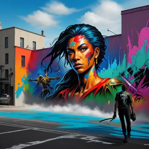 Robinson Crusoe on Island, Graffiti Art Style