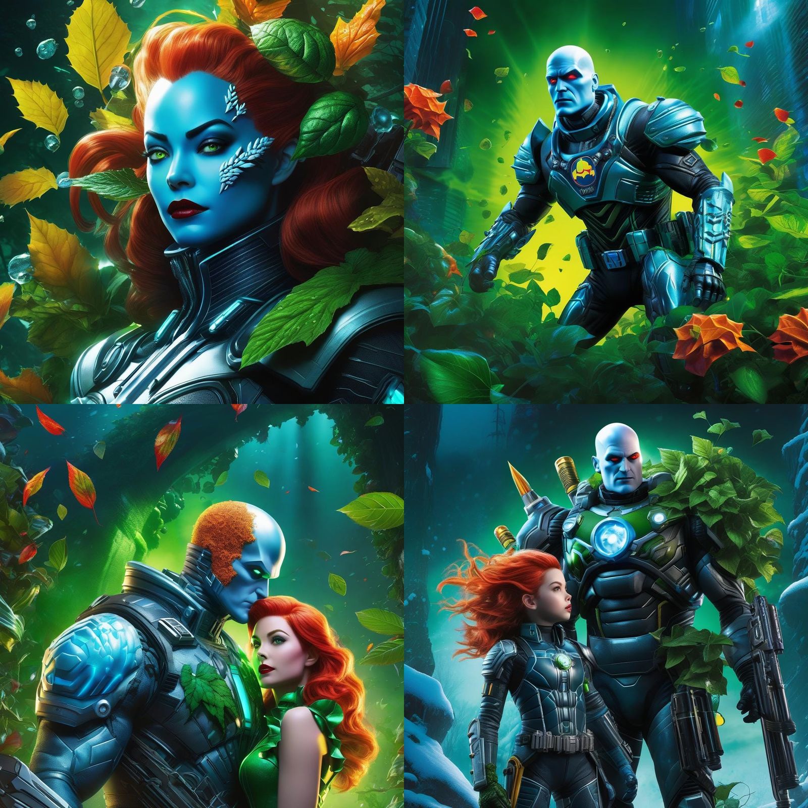 Biopunk Offspring of DC Villains: Hyperrealistic Concept Art