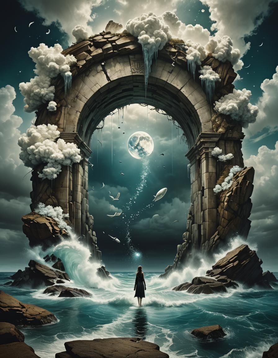 Underwater Soul Portal: Surreal Seascape Masterpiece
