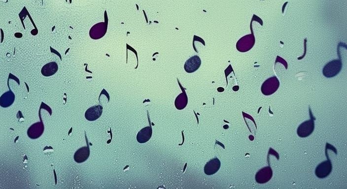 Music Notes Raindrops in a Storm