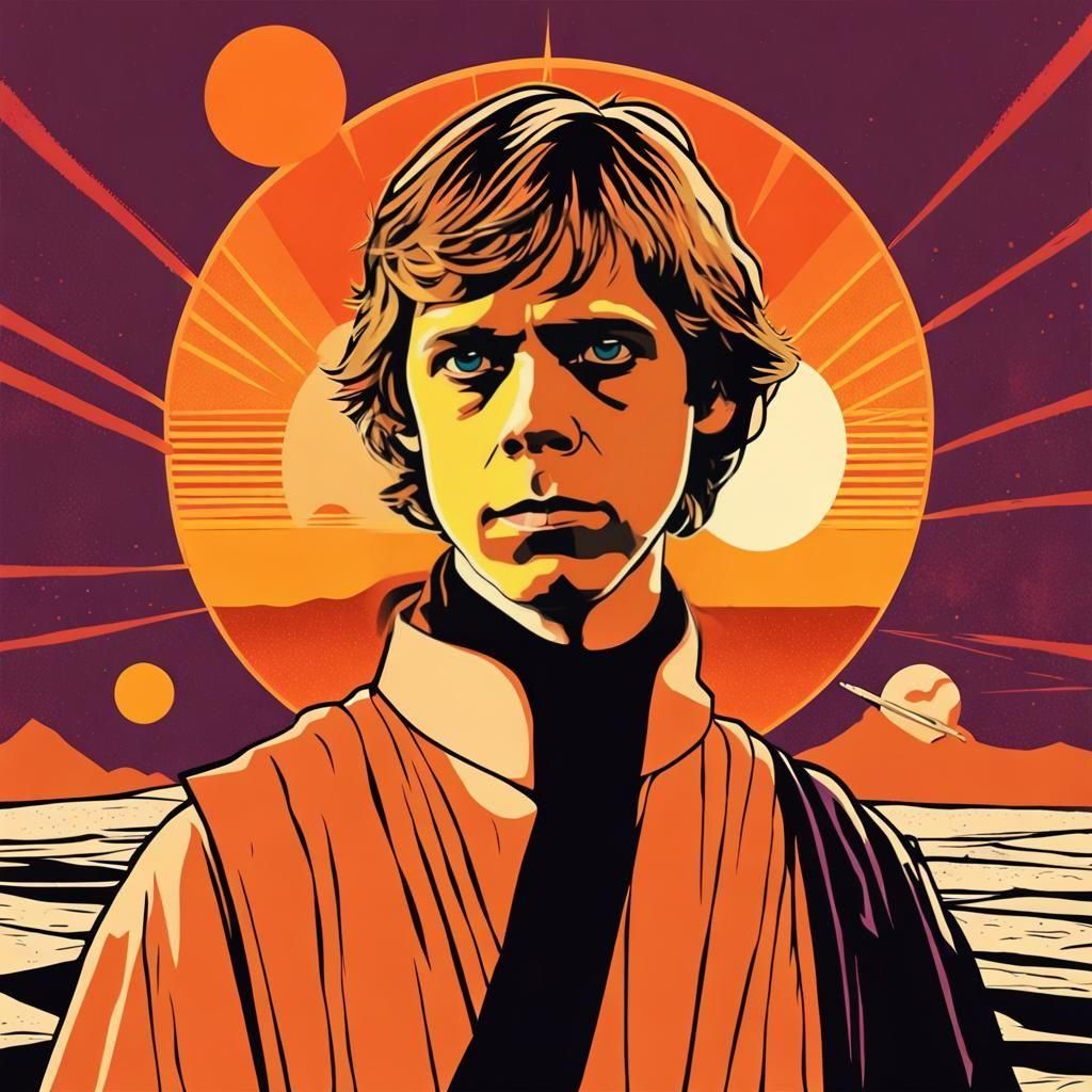 Luke Skywalker Pop Art Portrait on Tatooine