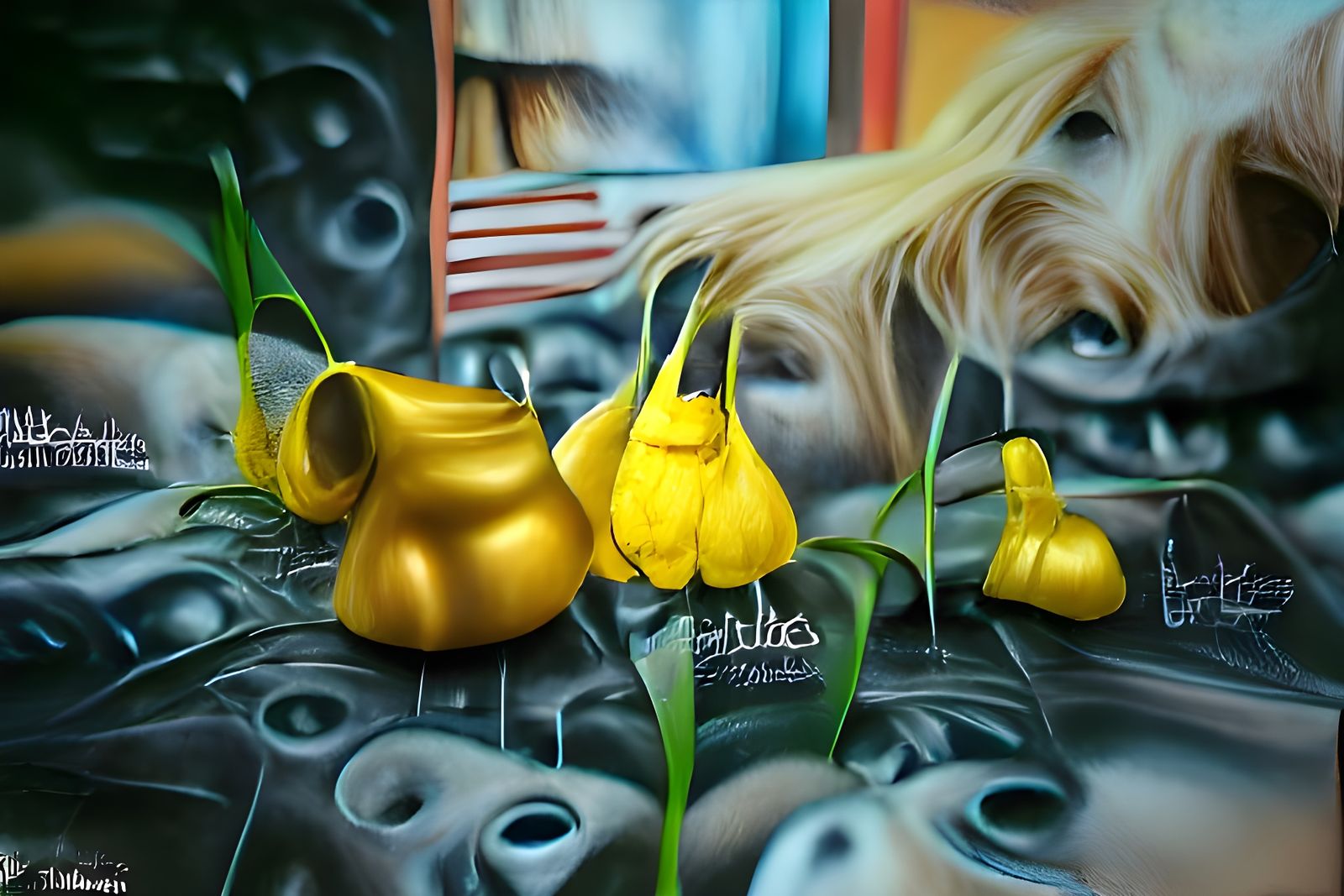 Golden Yellow Bells in Detailed 3D Rendering