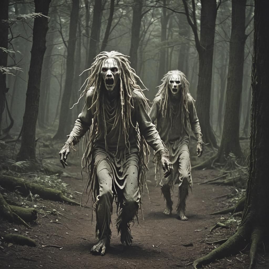 At Night In a Strange Forrest white dreadlock skinwalkers ca...