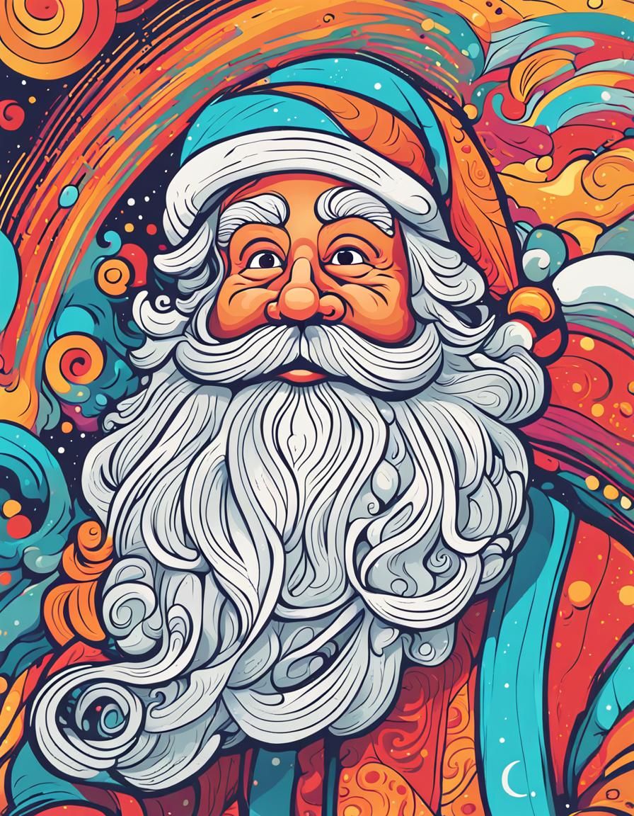Whimsical Santa in a Fantastical Wonderland