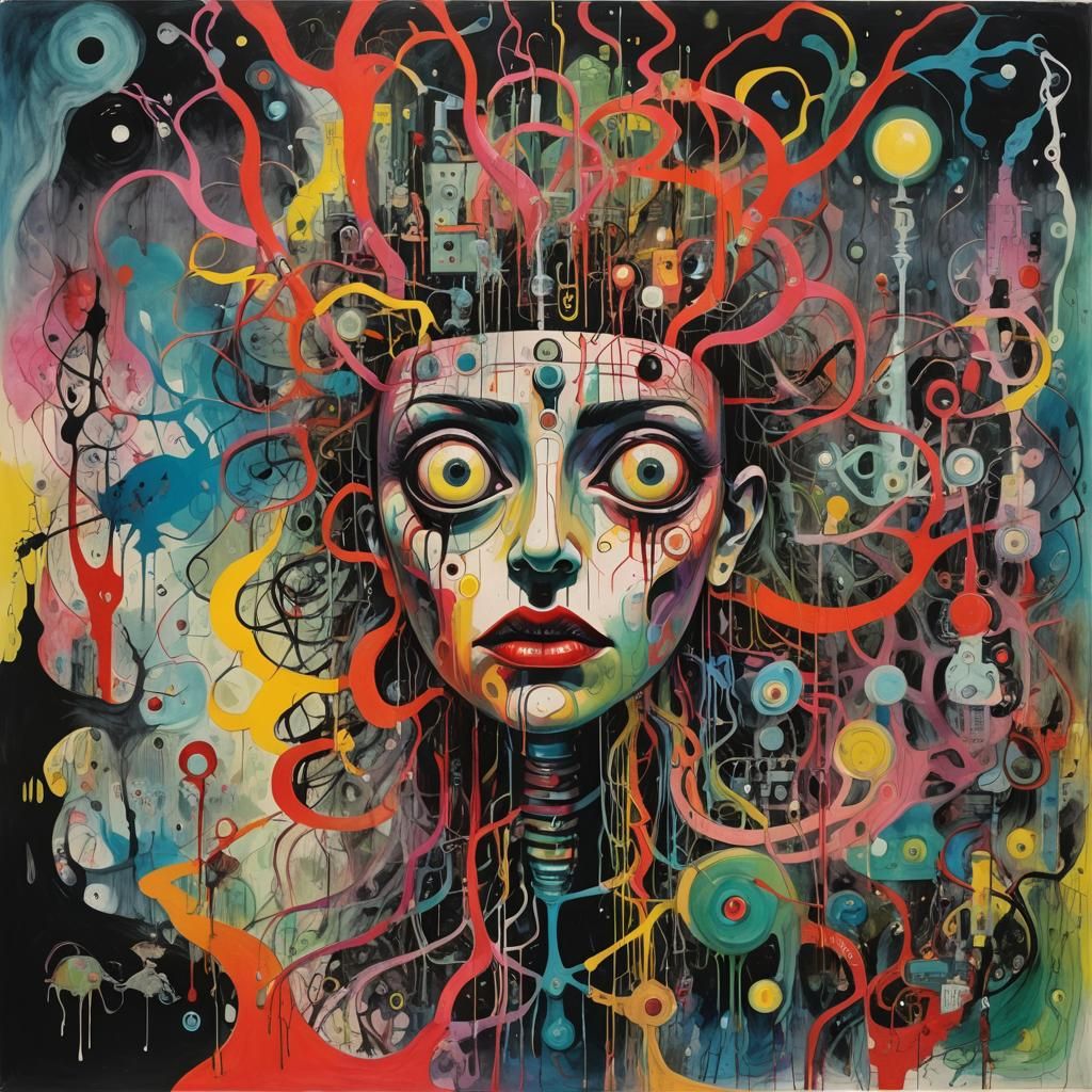 Sinister Omphalomesenteric Duct in Cubist Psychedelic Art