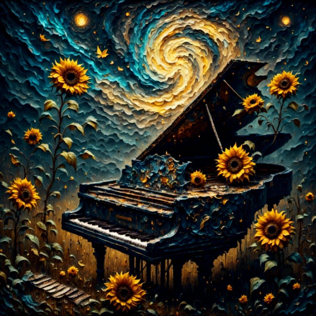 Beethoven's Sonata in a Van Gogh Starry Night