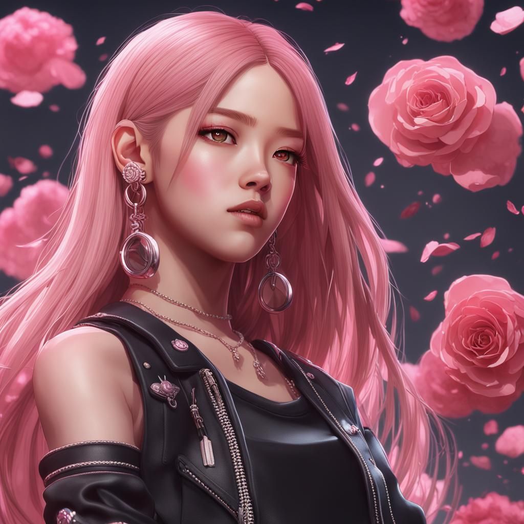 Rosé of BLACKPINK in Detailed Anime Art