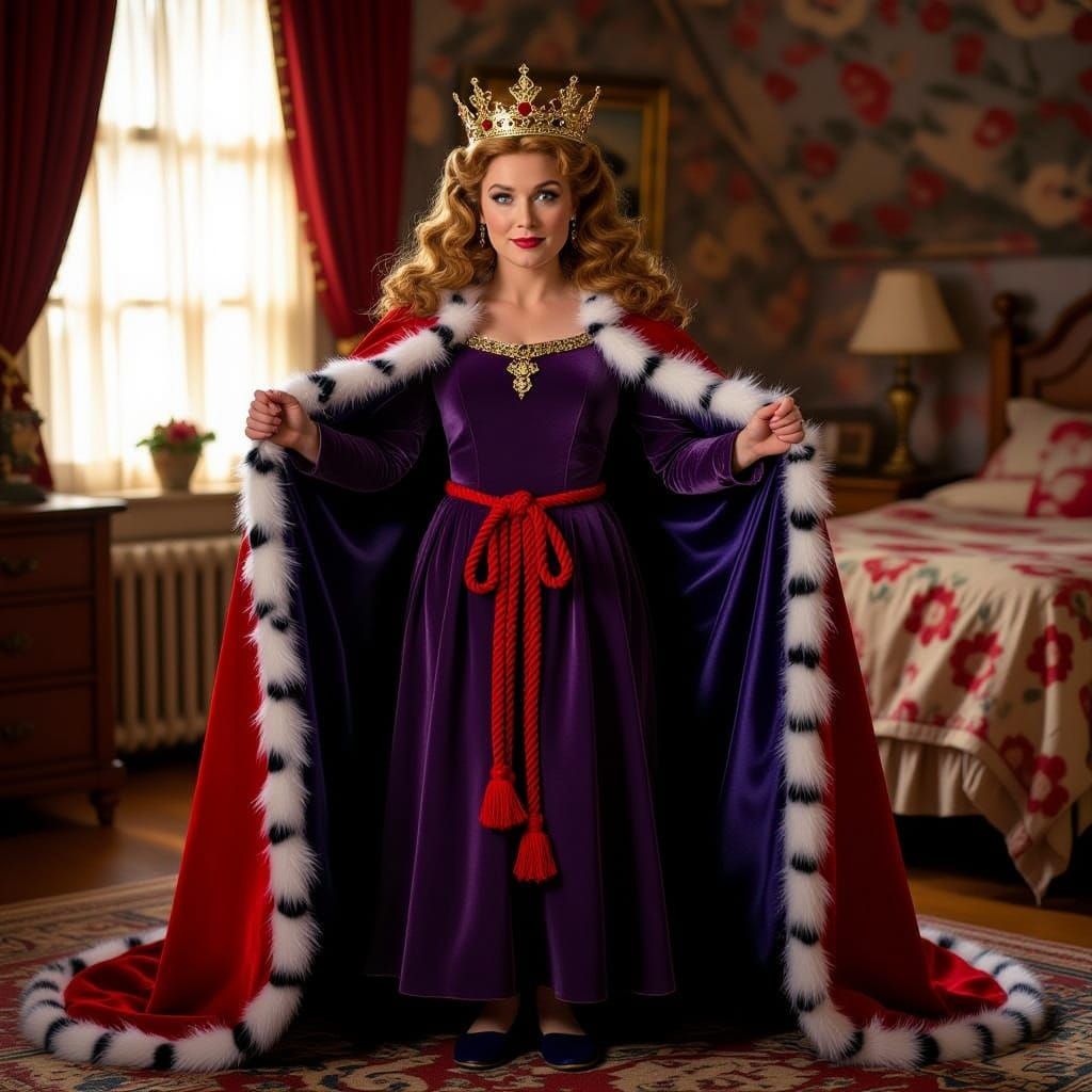 Miss Honey in Regal Attire with Royal Accents