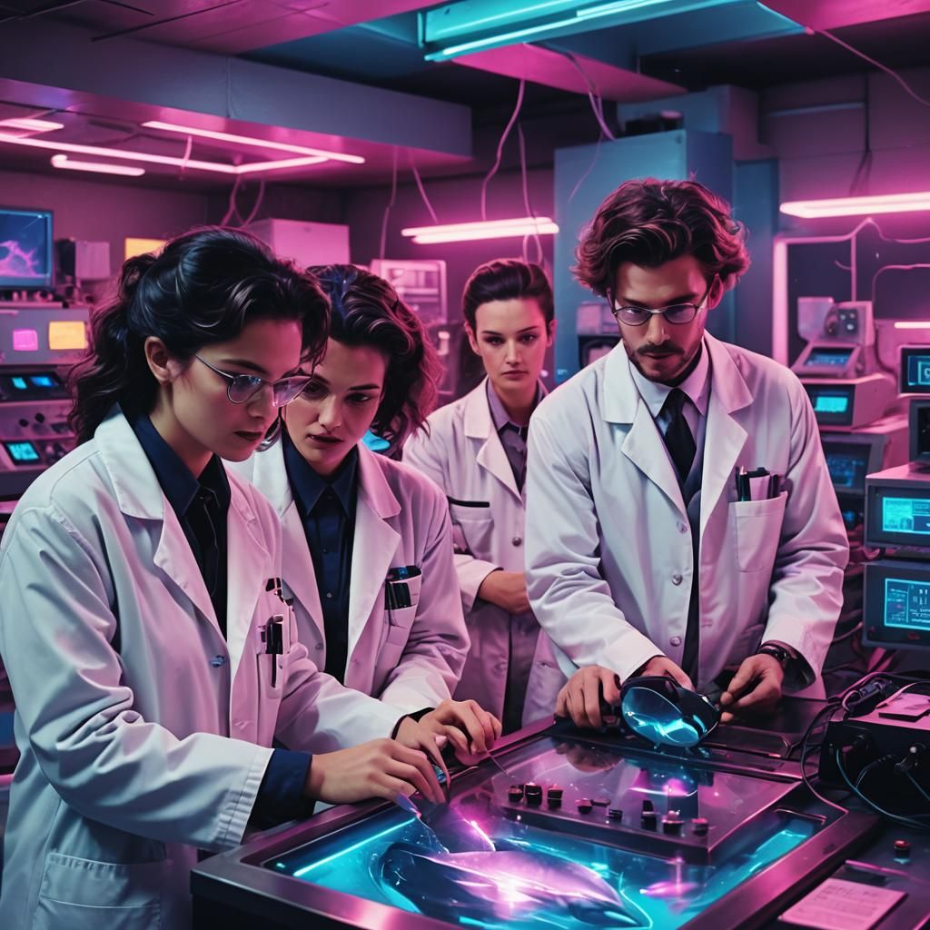 Neon Synthwave Lab: Creating Dolphins in Retro Style