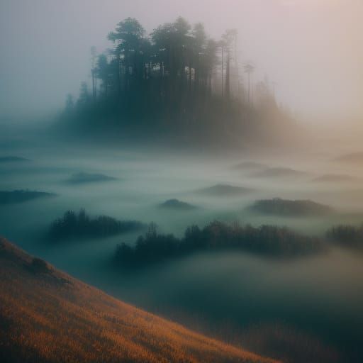 Ethereal Woman in a Mystical Landscape