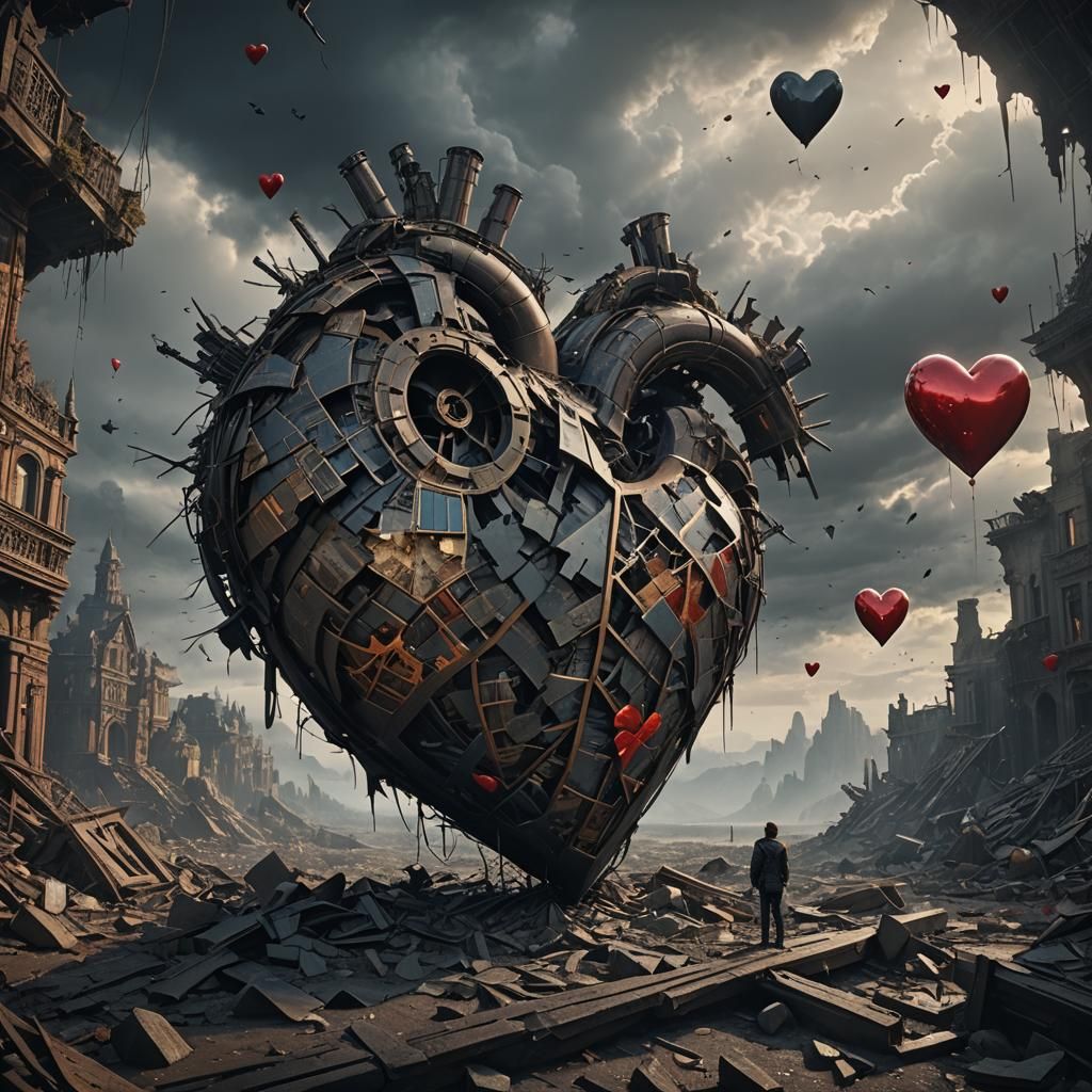 Dramatic Broken Heart Digital Matte Painting