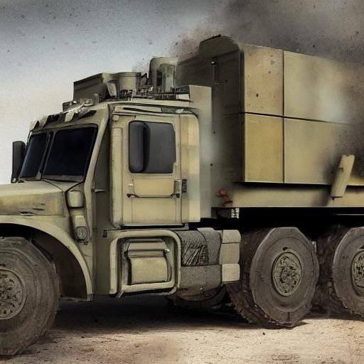 Modern Warfare Caisson Truck: Hyperrealistic Concept Art