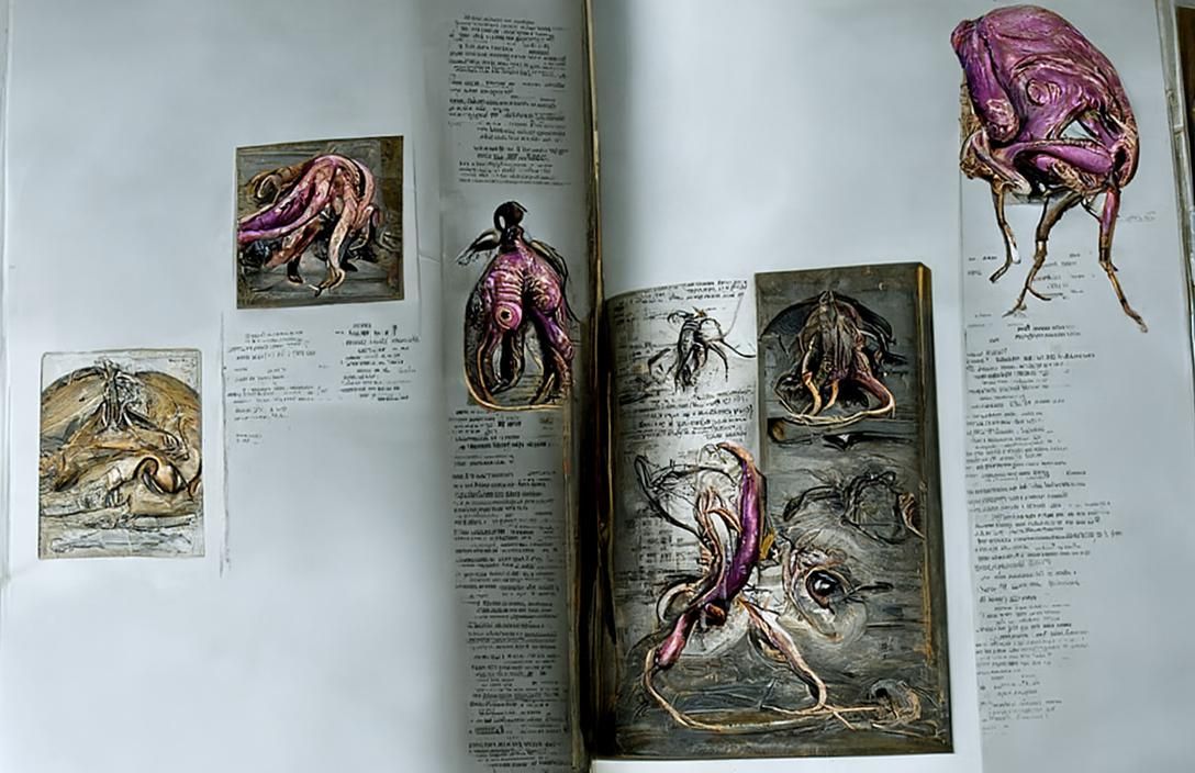 Eldritch Creatures Anatomy in 18th Century Style