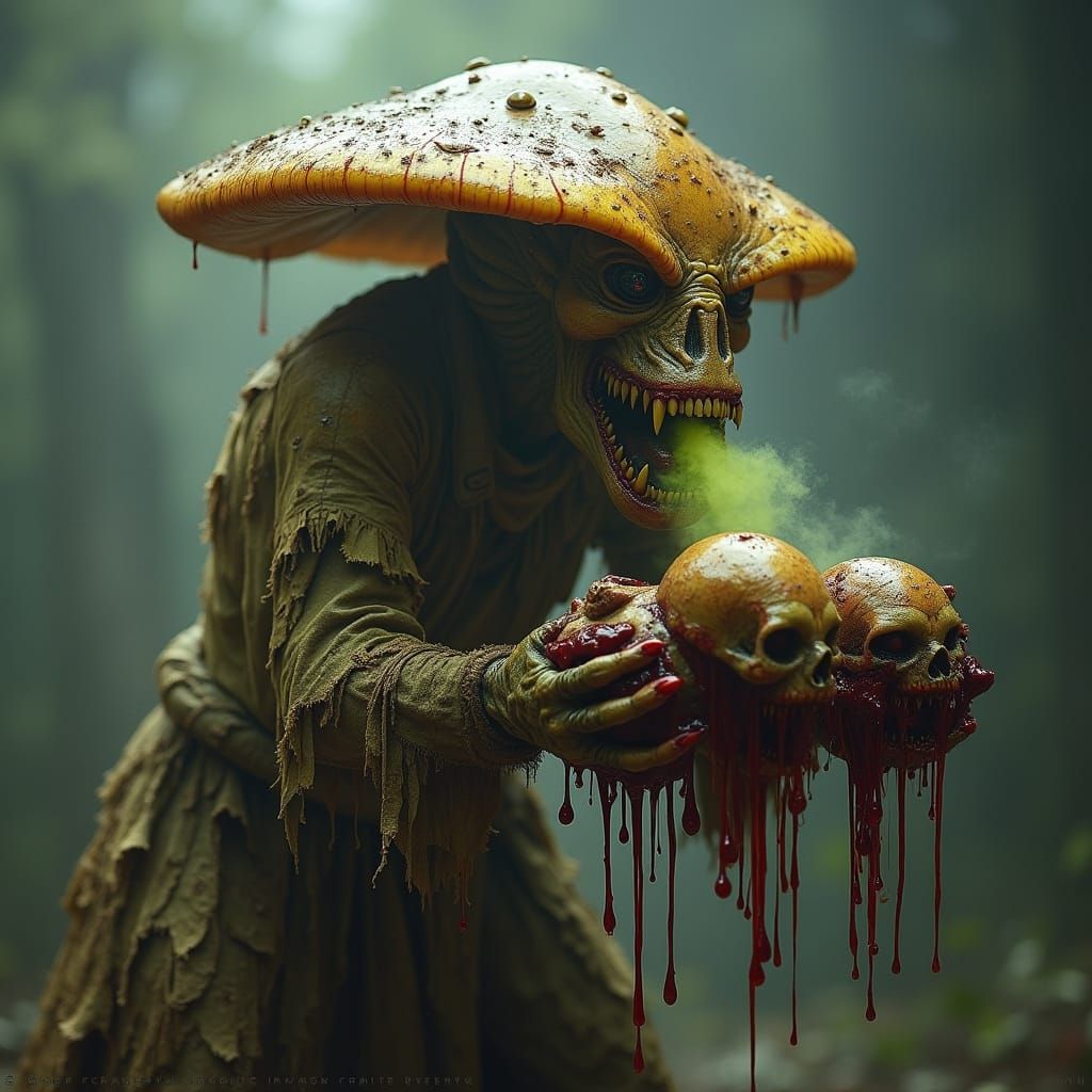 Monstrous Mushroom Abomination Unleashes Terror in a Dark, C...