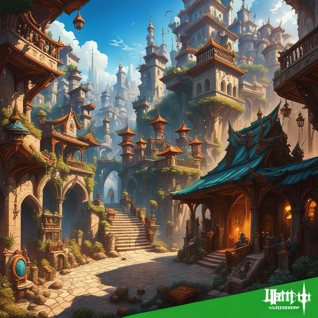 Waterdeep Streets Under Selûne: D&D Matte Painting