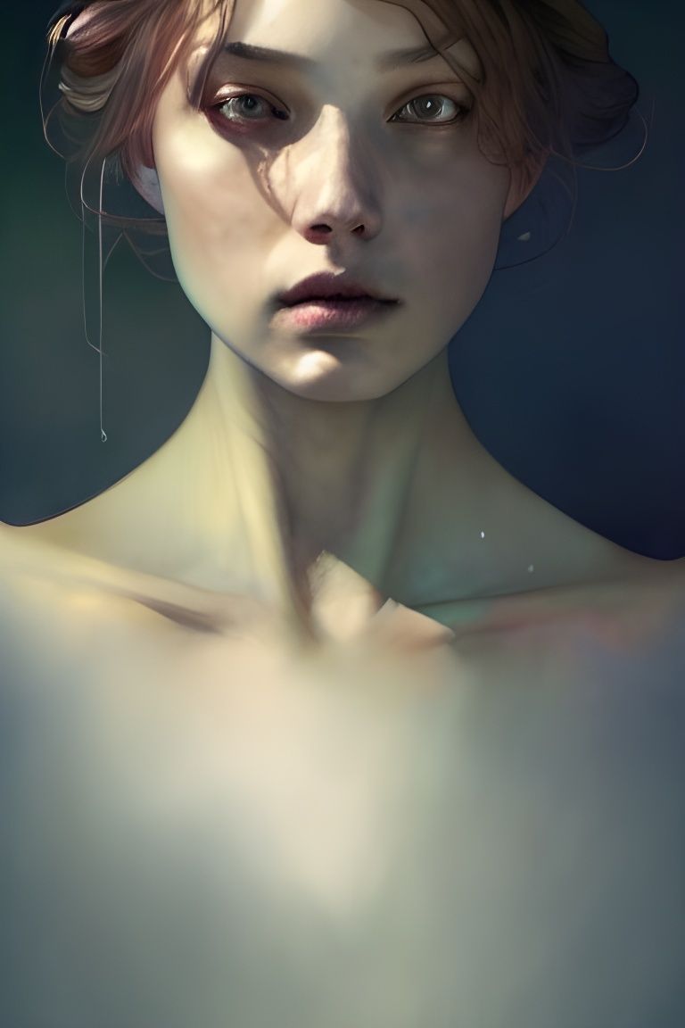 Louisa Portrait: Tragic Horror in Watercolor Style