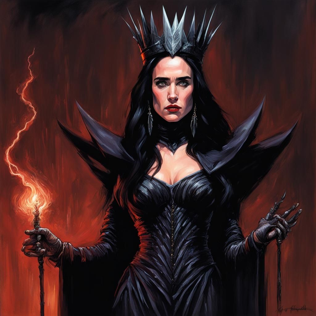 Dark Witch Queen: A Sinister Fantasy Portrait
