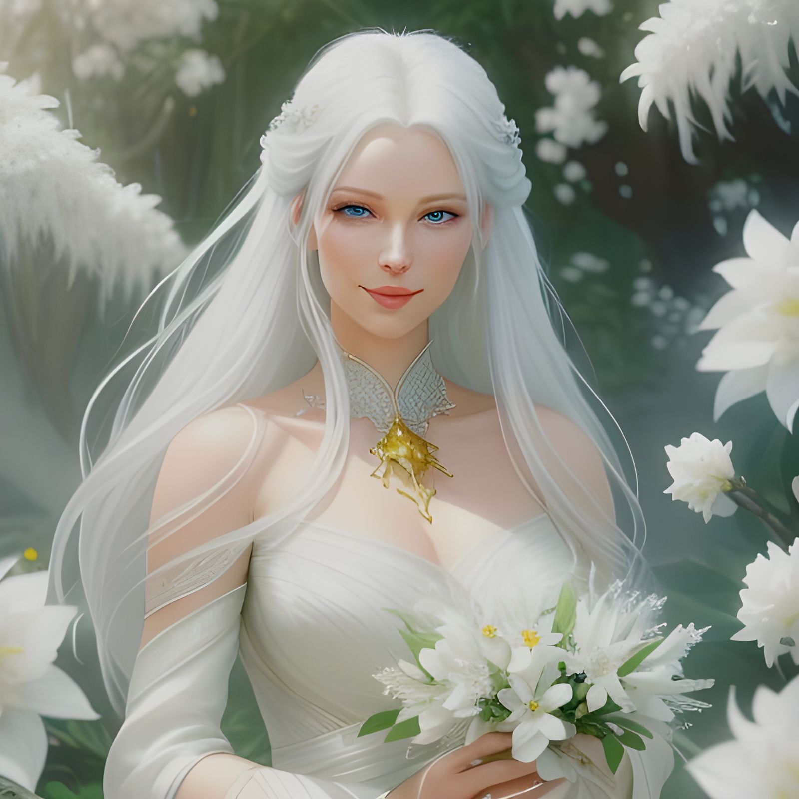 Ethereal Fantasy Queen in Enchanted Garden