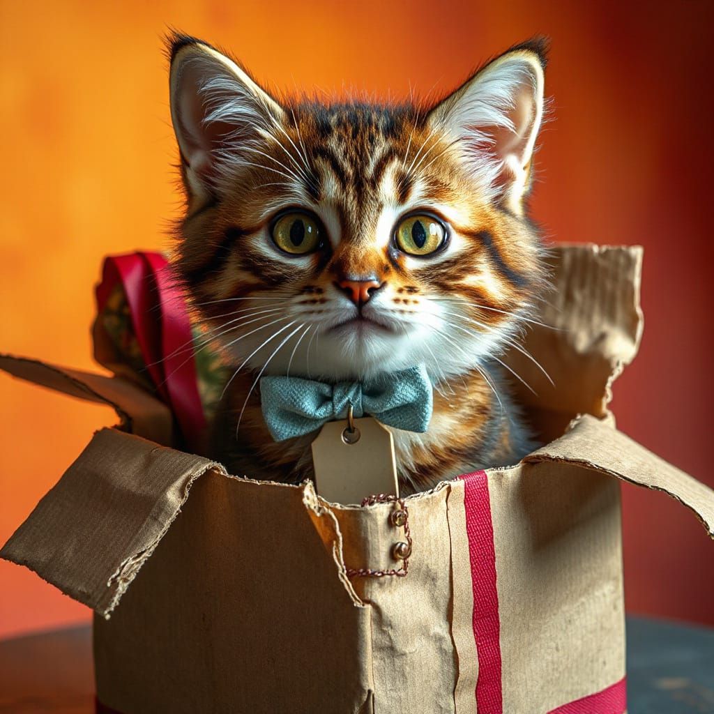 Whimsical Feline Gift Unveiled in Vibrant, Gradient Hues