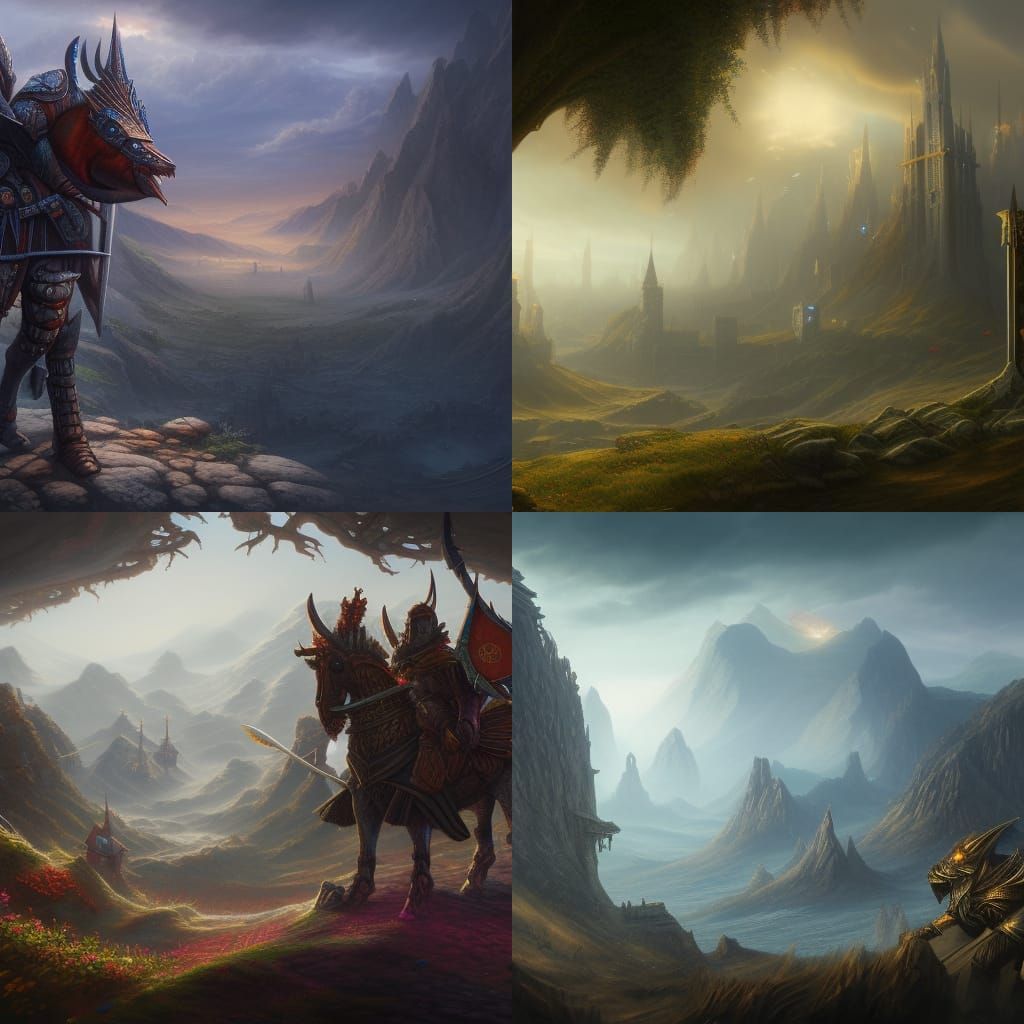 Fantastical Welsh Knight in Detailed Matte Painting