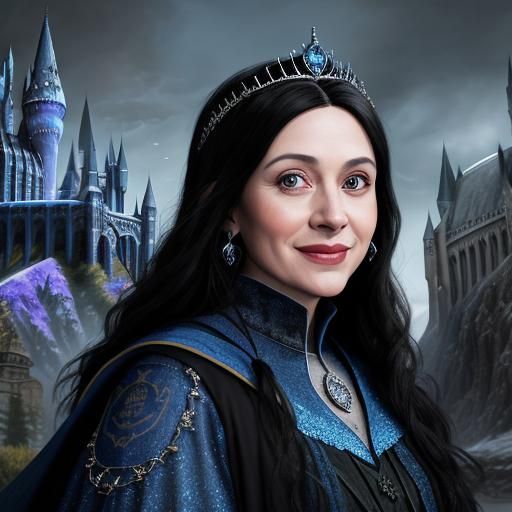 Rowena Ravenclaw Portrait at Hogwarts in Mixed Media