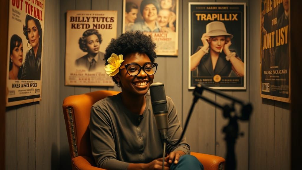 Warm Radio Host Shares Story in Vintage Recording Booth