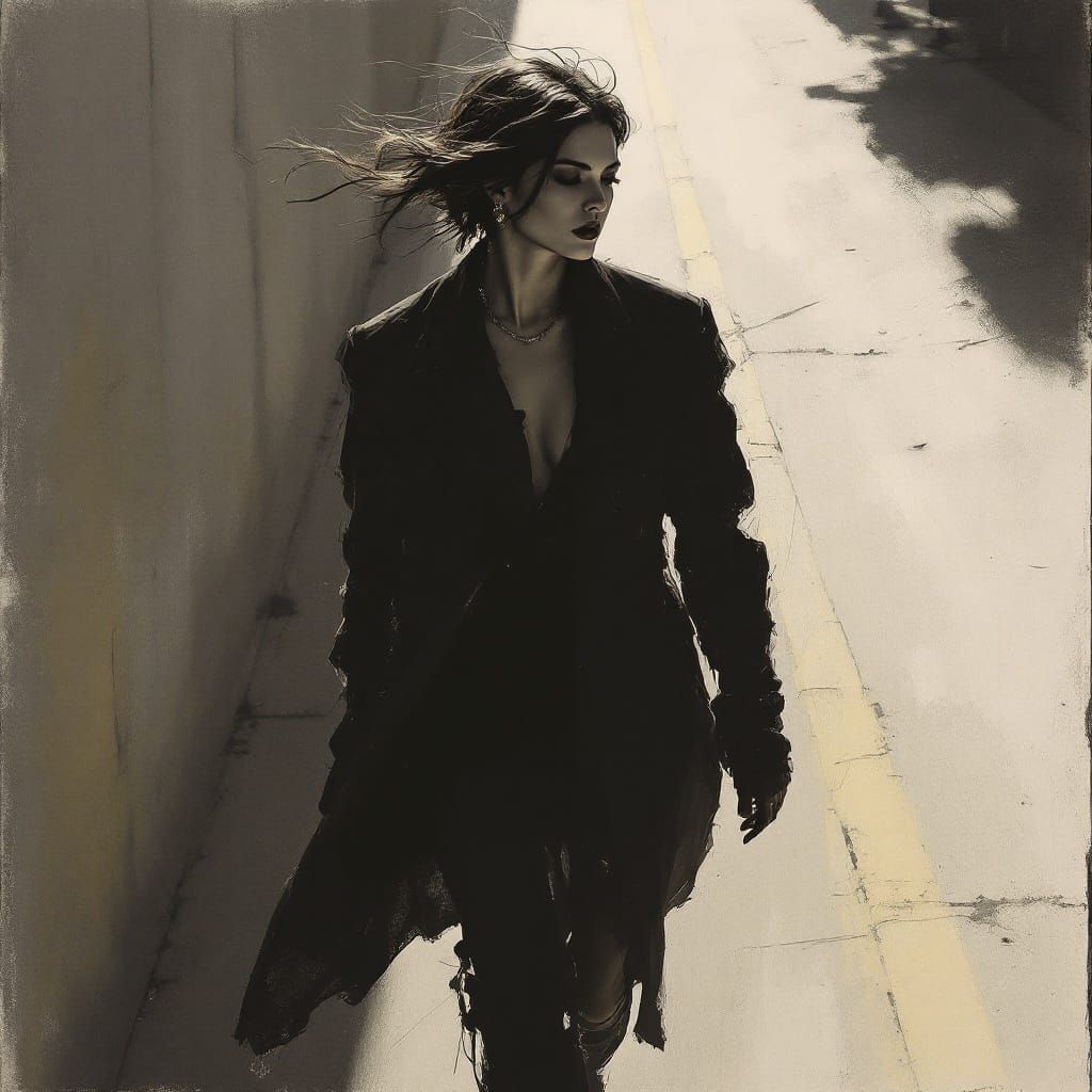 Fashion Editorial: Gestural Charcoal Strokes & Photorealisti...