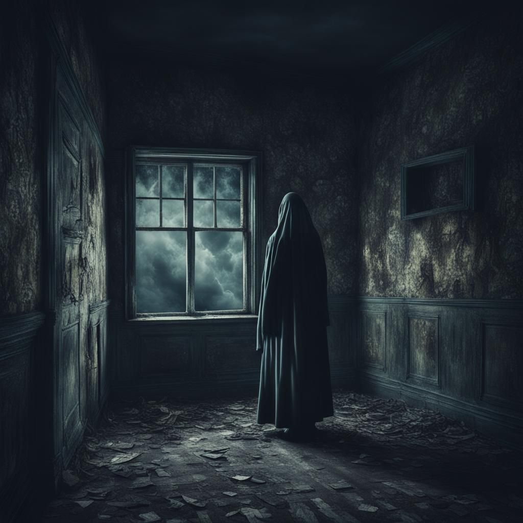 Ethereal Figure Lurking in Haunted House