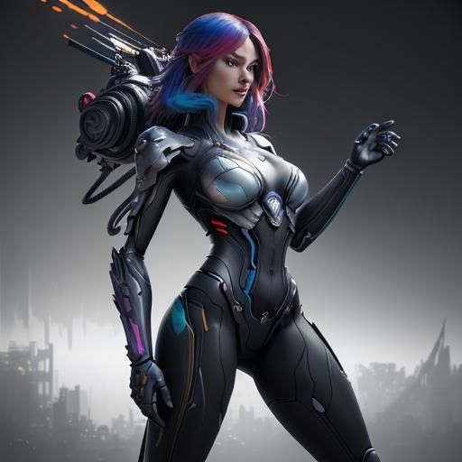 Anime Girl Nintendo Switch in Cyberpunk Style