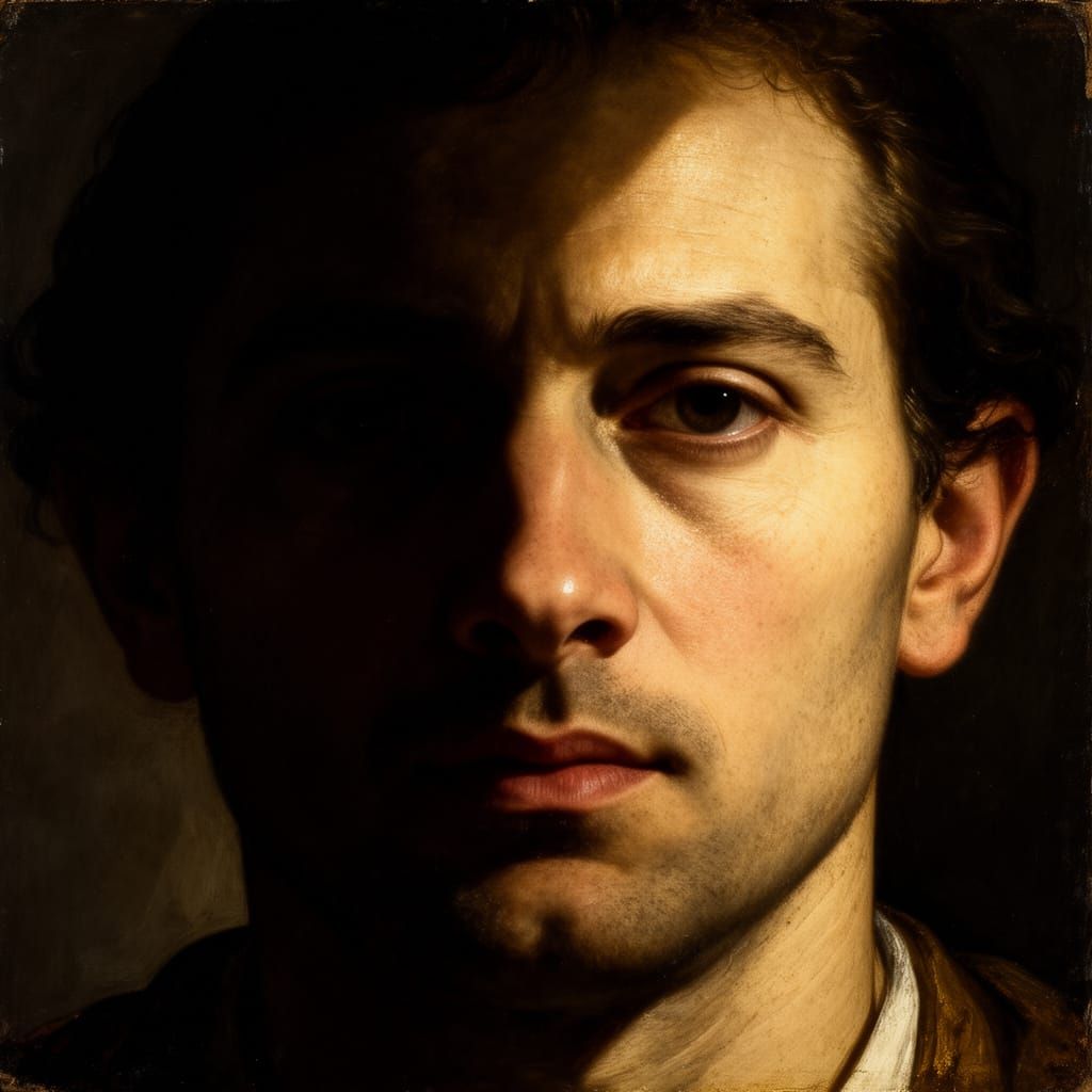 Dual Portrait in Chiaroscuro Style