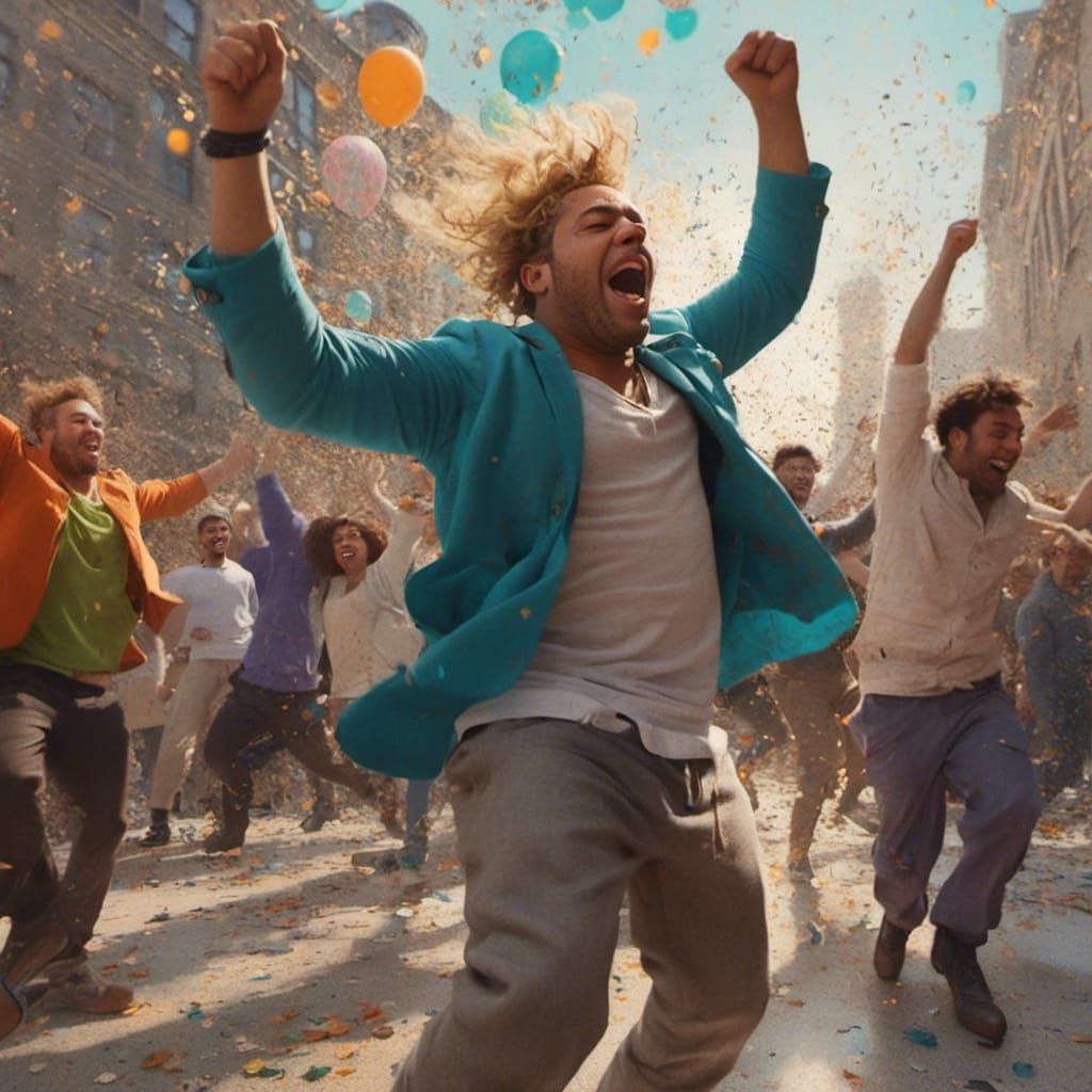 Boston Block Party in Splatter Art Style