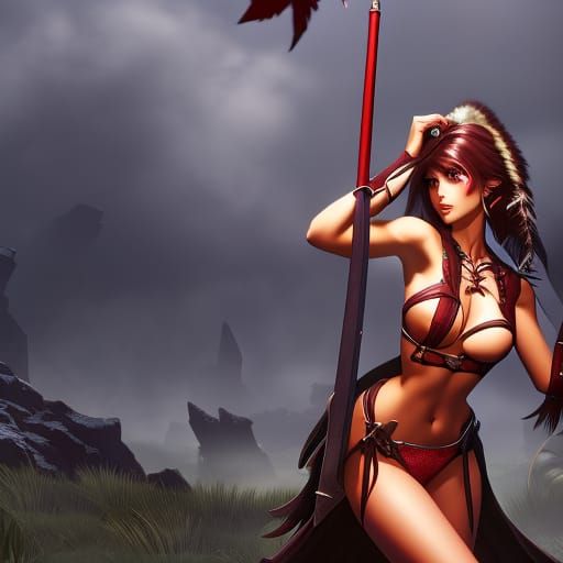 Bikini Girl with Lollipop: Dark Fantasy Art