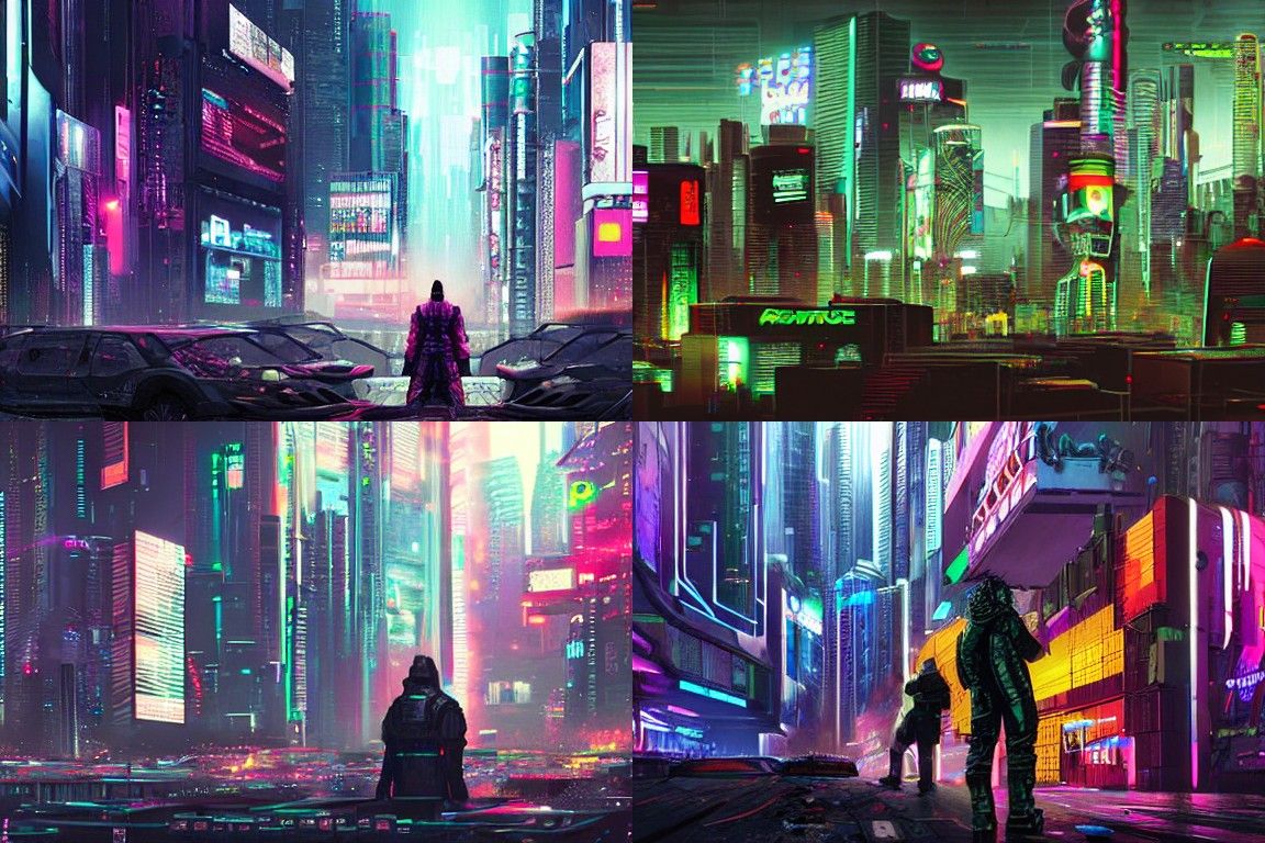 Neon Cyberpunk Cityscape at Night