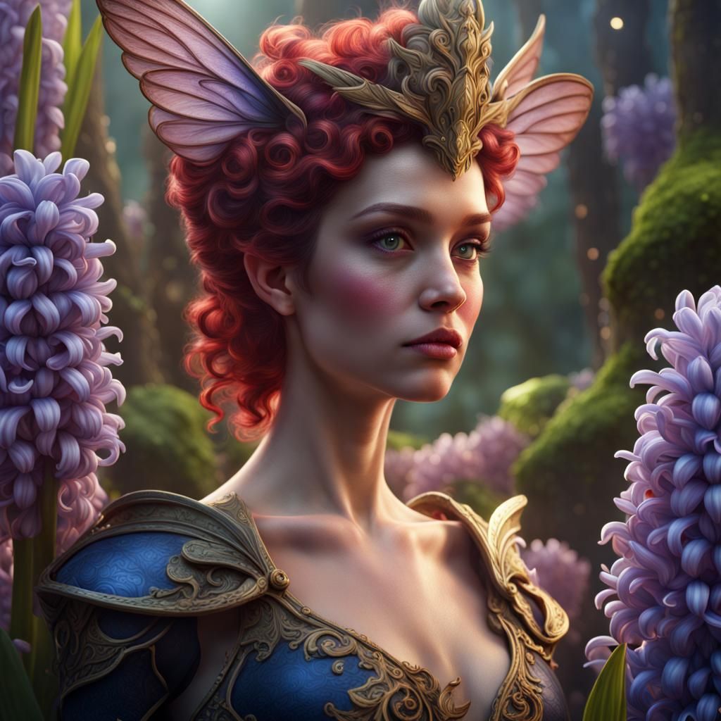 Detailed Hyacinth Fairy Fantasy Art