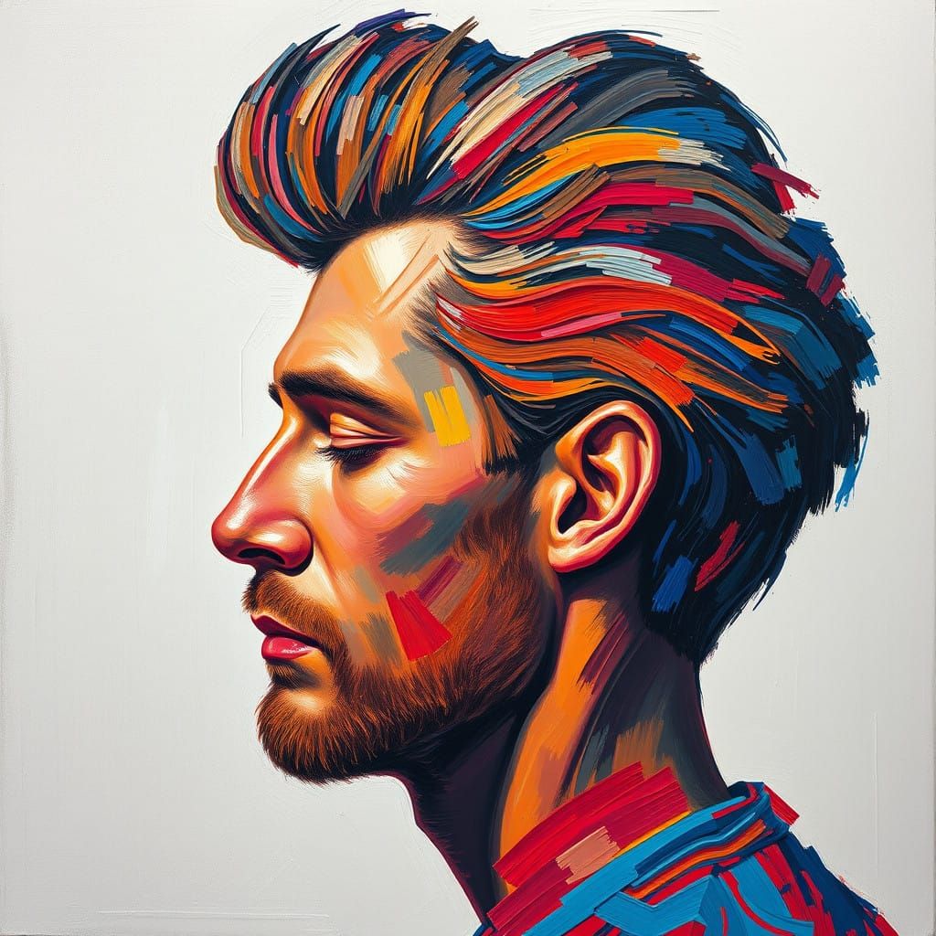 Ethereal Portrait in Dynamic Impasto Style