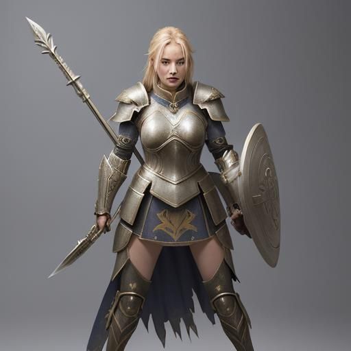 Warrior Maiden in Amazon Battle Armor