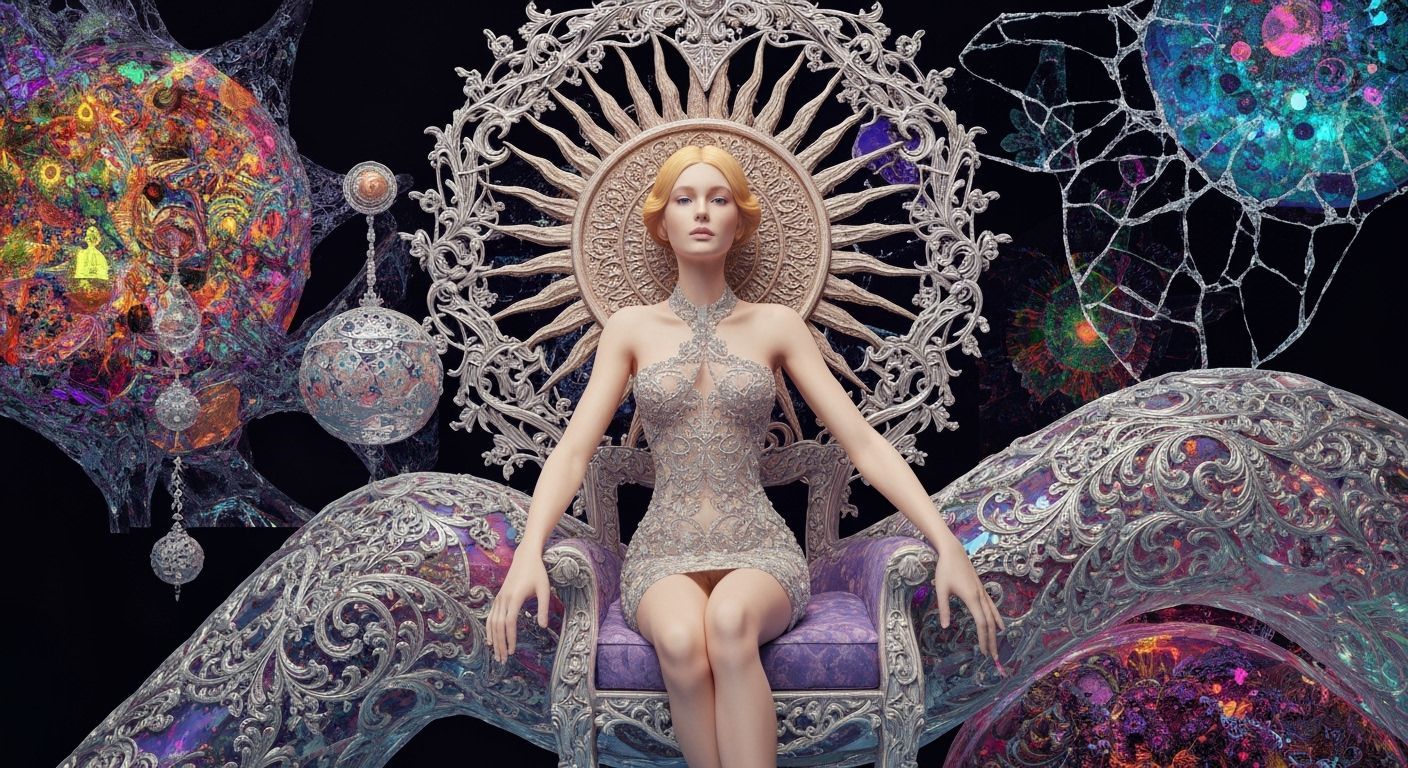 Surreal Woman in Sun and Moon Chair