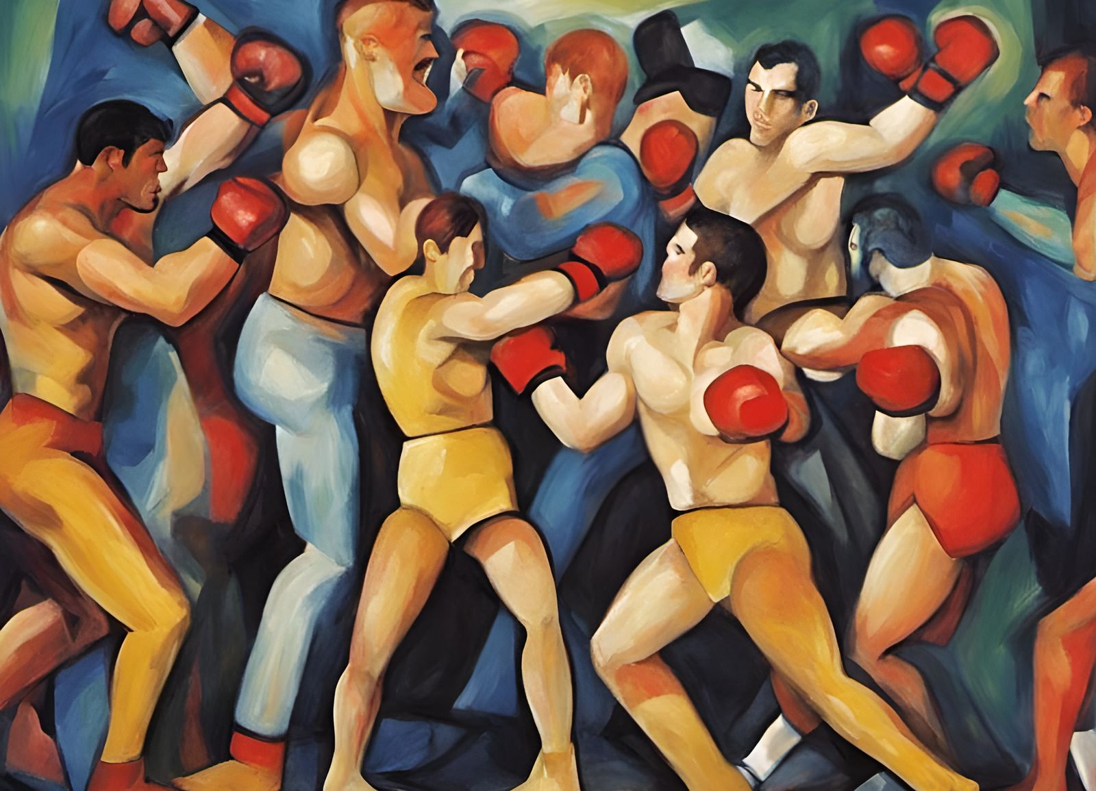 Abstract Boxercise in Mannerism Expressionism Style