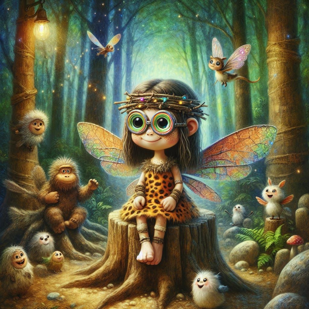 Magical Fairy Doll in Prehistoric Outfit