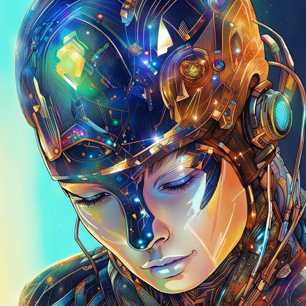 Sci-Fi Android Officer in Detailed Digital Art