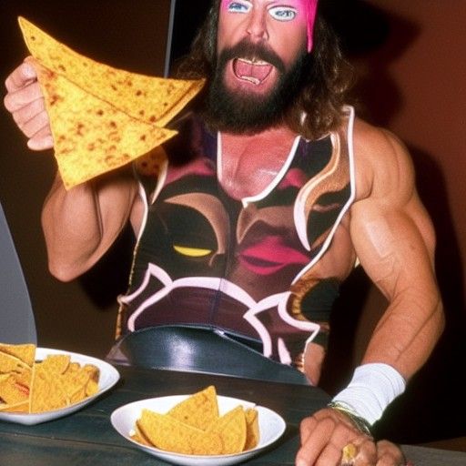 Macho Man Randy Savage Eating Nachos