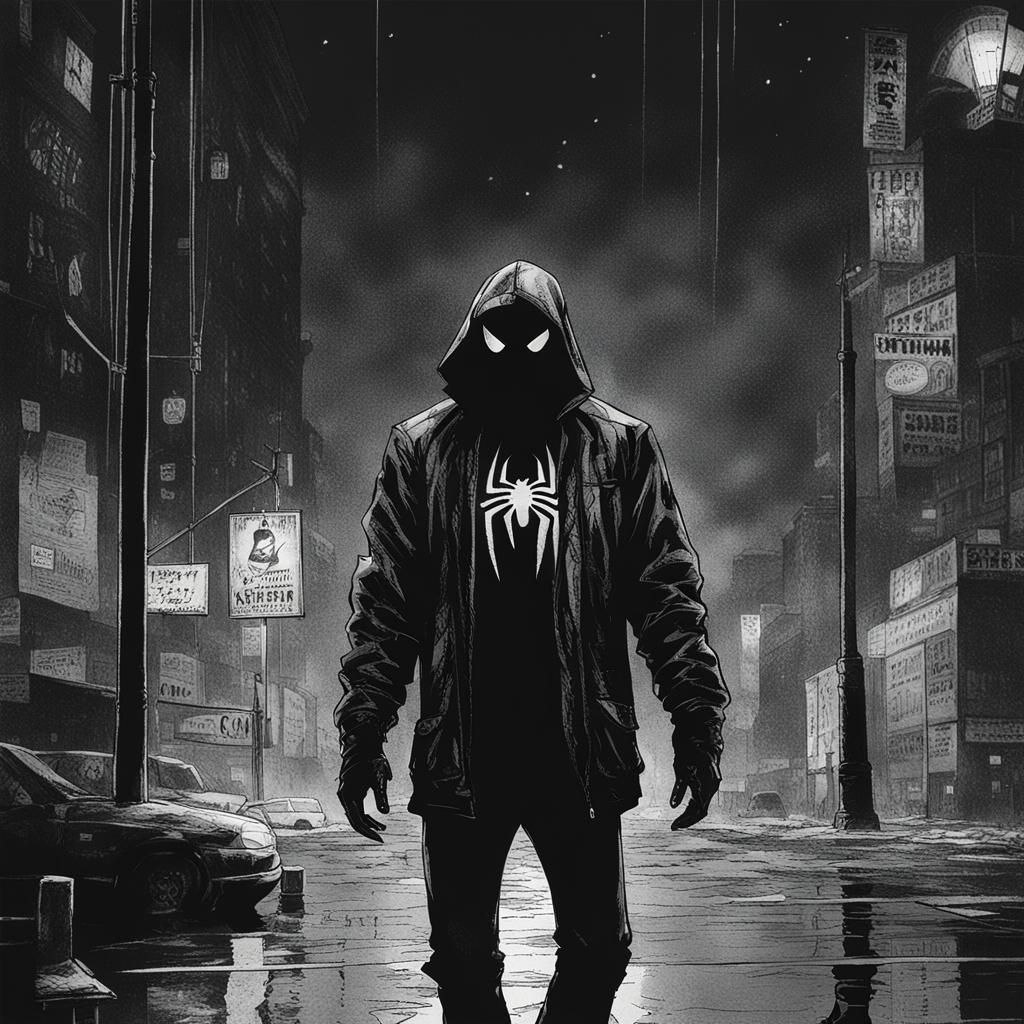 Dark and Grim Spiderman in Jacket