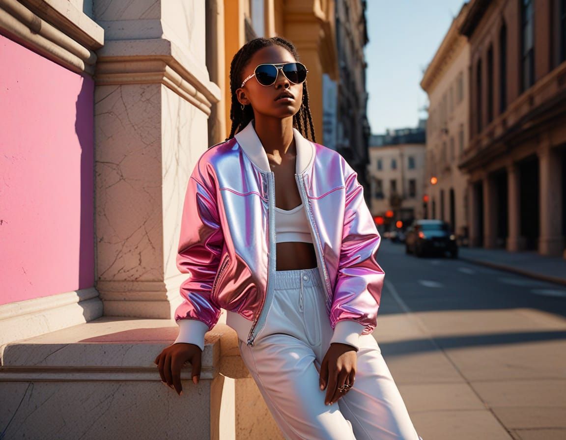 Marble Statue in Streetwear with Ice Cream