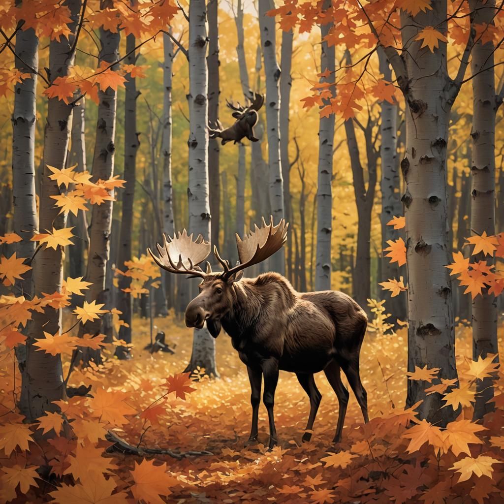 Nostalgic Wildlife Poster in Warm Natural Lighting