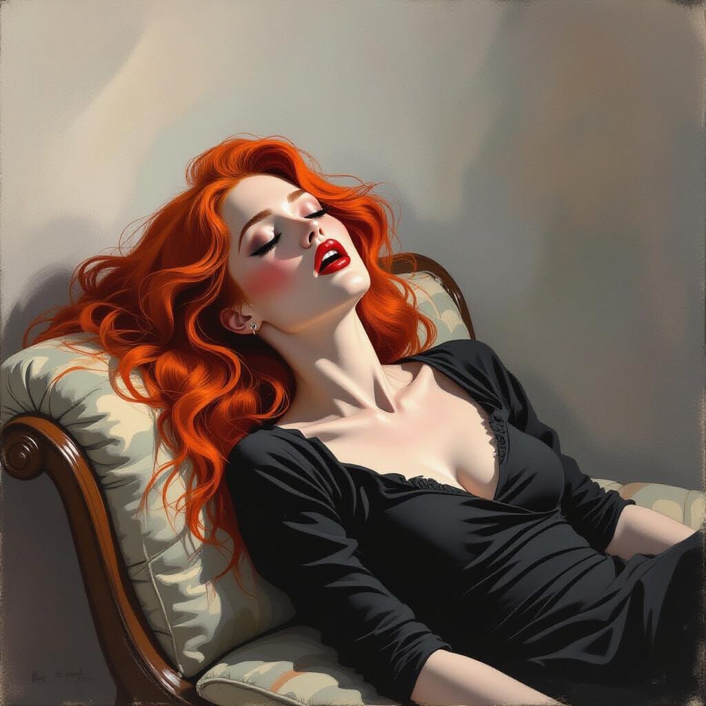 Expressive Charcoal Drawing of Woman in Silent Scream