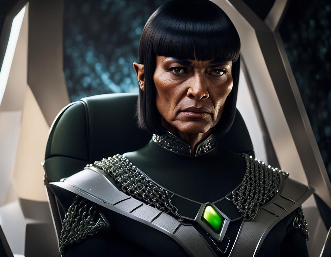 Detailed Romulan Officer Portrait in Star Trek Style